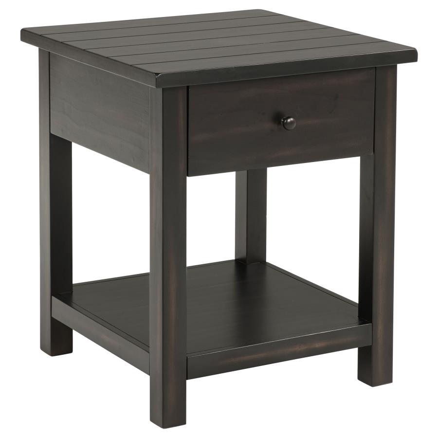 (image for) Payne 1-drawer Wood End Table with Shelf Java