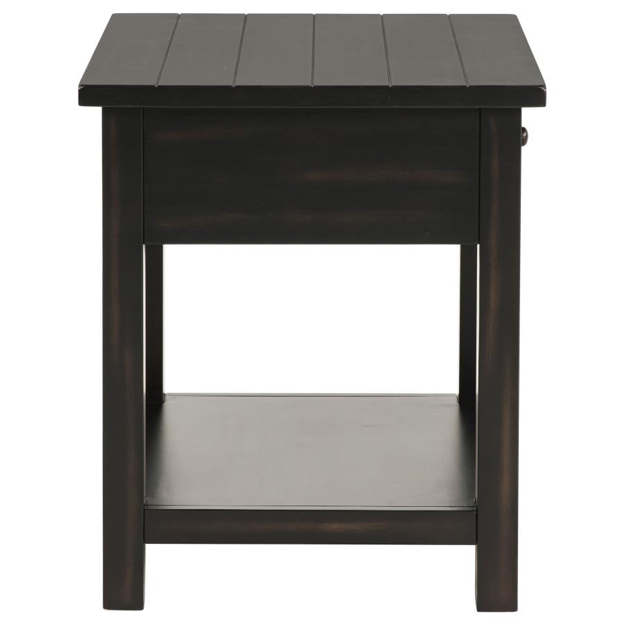 (image for) Payne 1-drawer Wood End Table with Shelf Java