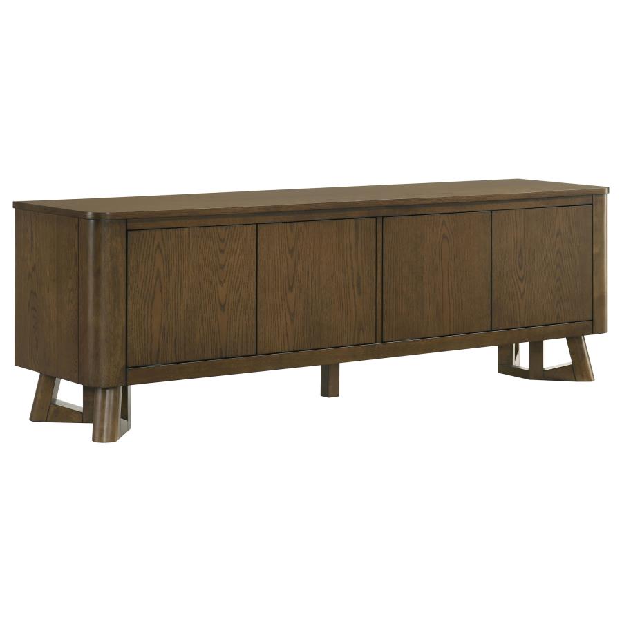 (image for) Trotter 71-inch 4-Door Wood TV Stand Media Console Brown