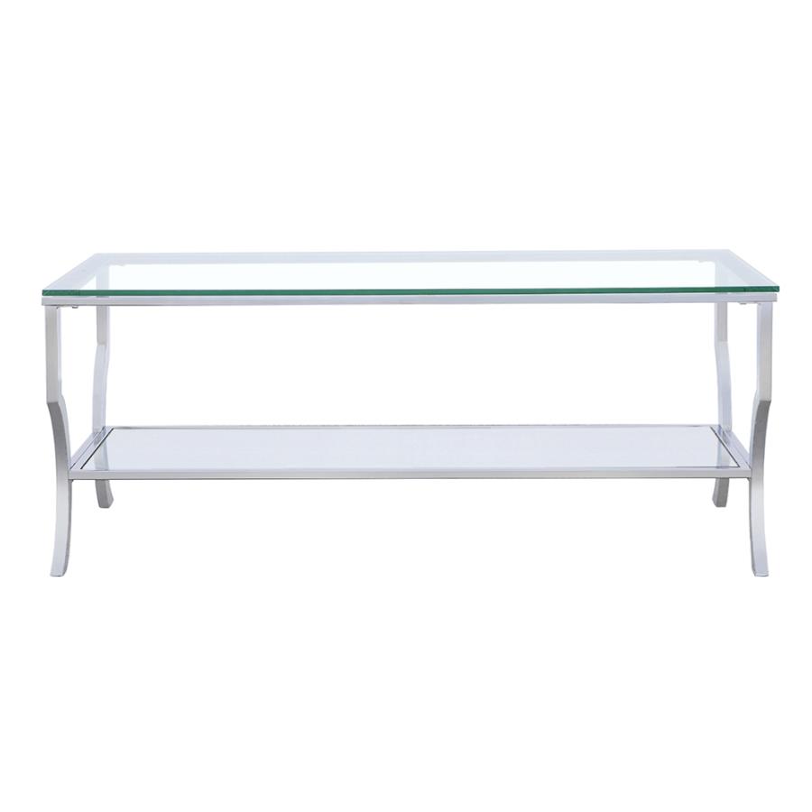 (image for) Saide Rectangular Glass Top Coffee Table Chrome - Click Image to Close