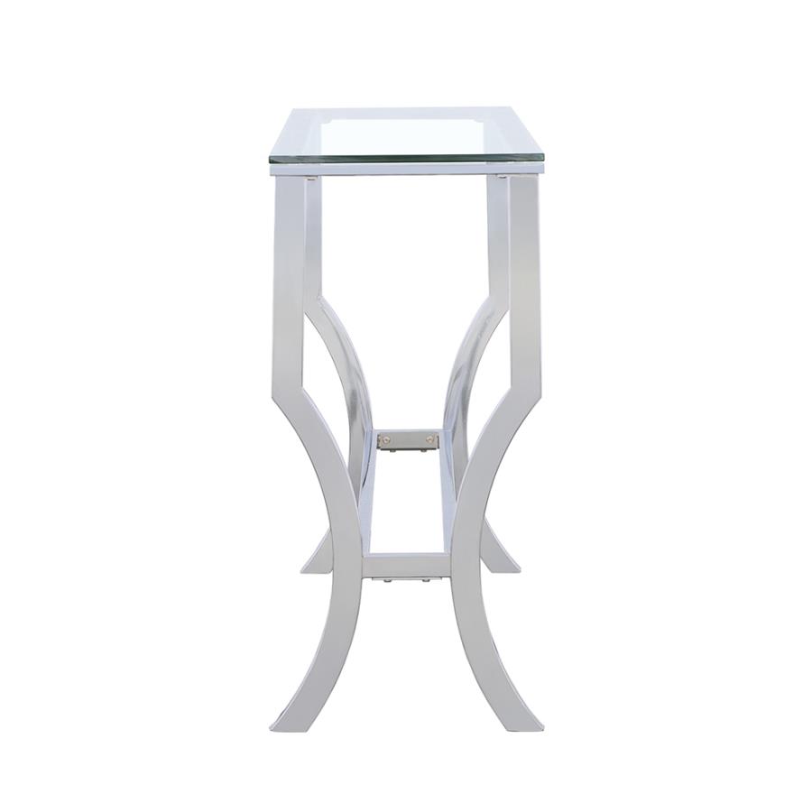 (image for) Saide Rectangular Glass Top Entryway Console Table Chrome