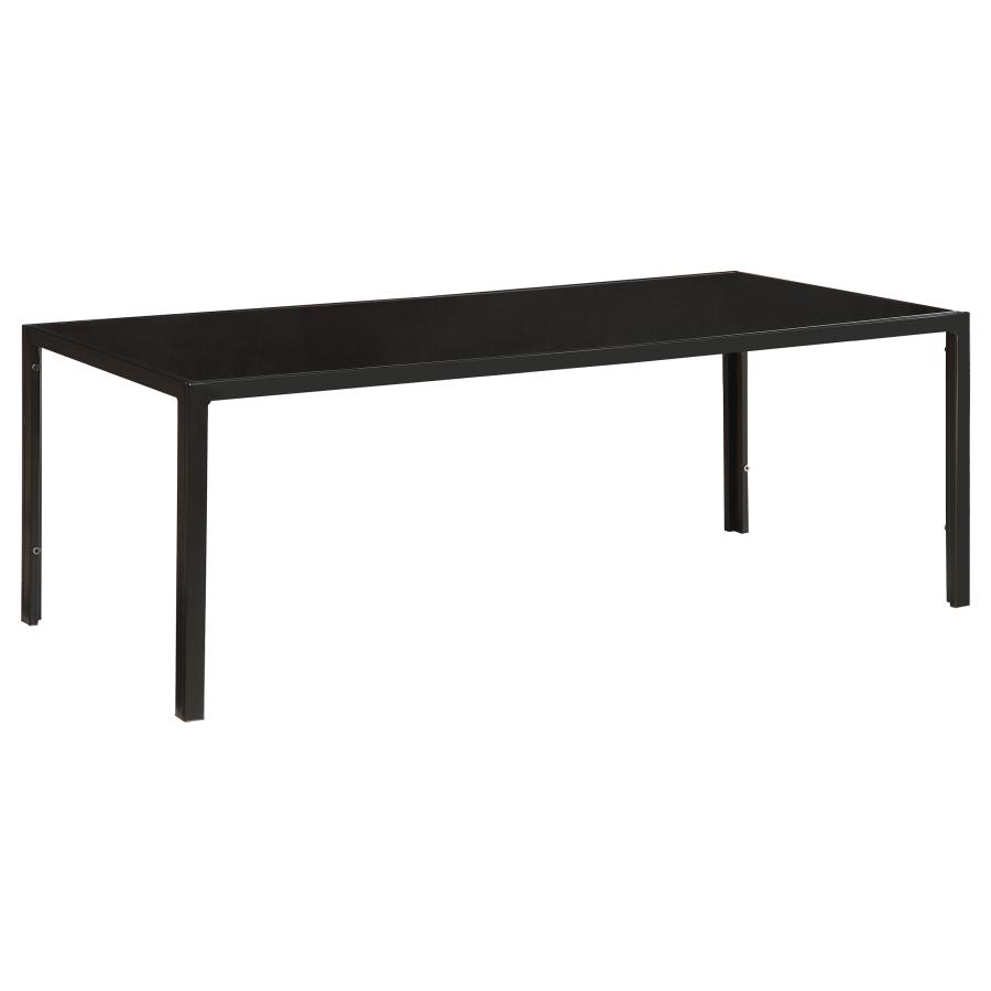 (image for) Brock Rectangular Glass Top Coffee Table Set Black