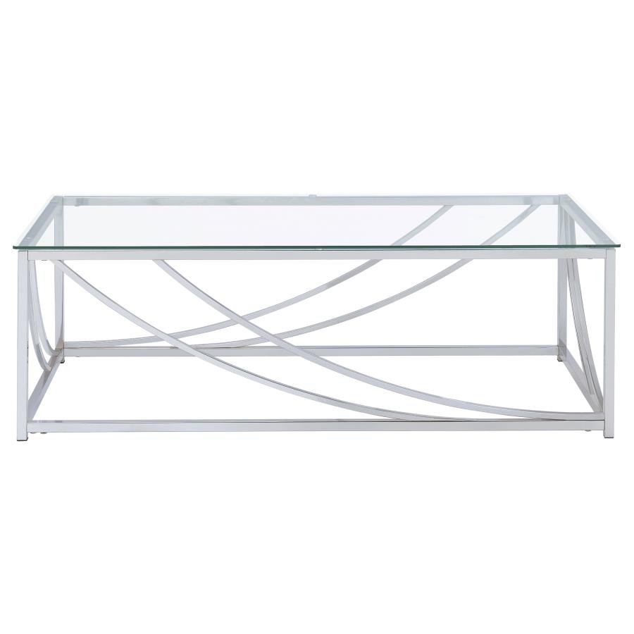 (image for) Lille Rectangular Glass Top Coffee Table Chrome