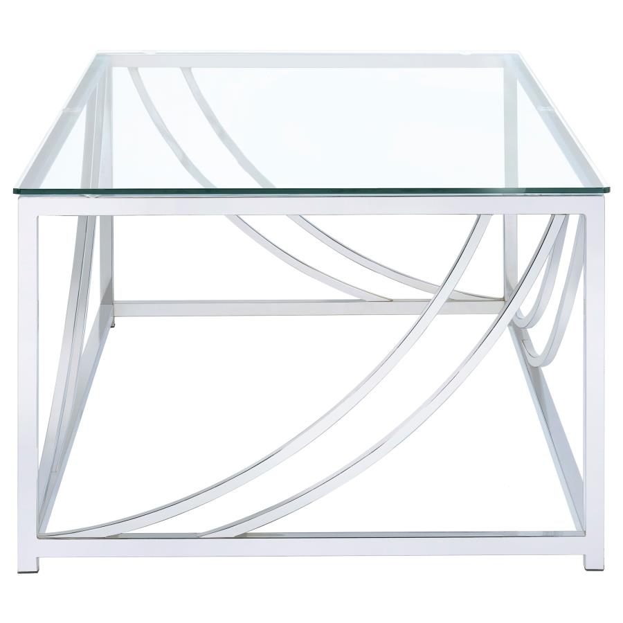 (image for) Lille Rectangular Glass Top Coffee Table Chrome