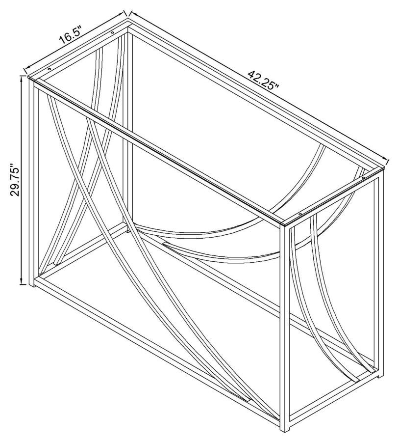 (image for) Lille Glass Top Entryway Sofa Console Table Accents Chrome