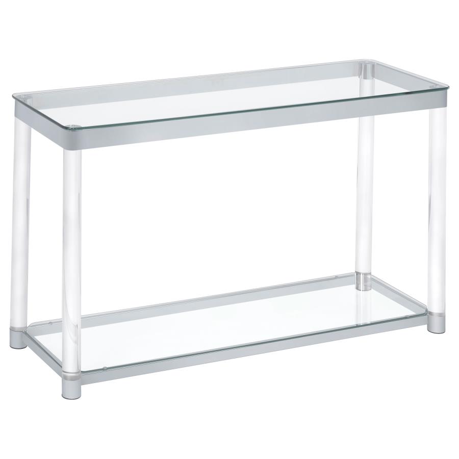 (image for) Anne Acrylic Glass Top Entryway Sofa Console Table Chrome - Click Image to Close