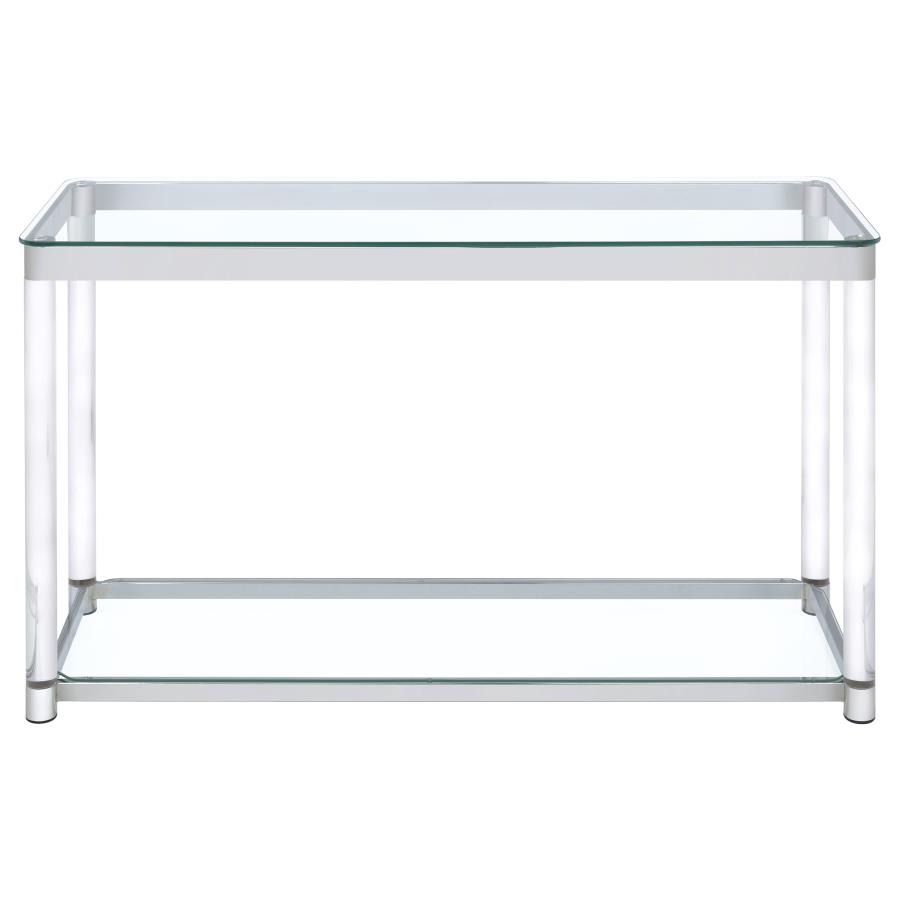 (image for) Anne Acrylic Glass Top Entryway Sofa Console Table Chrome