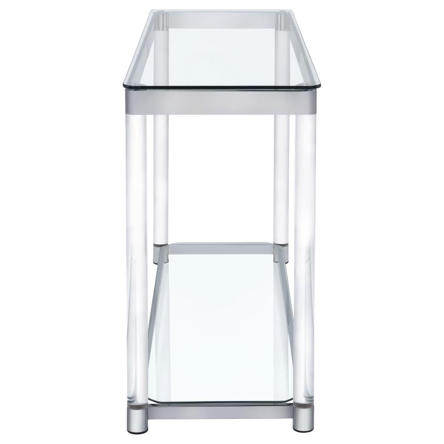 (image for) Anne Acrylic Glass Top Entryway Sofa Console Table Chrome