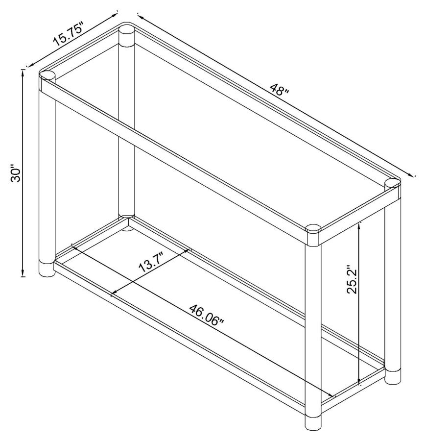 (image for) Anne Acrylic Glass Top Entryway Sofa Console Table Chrome