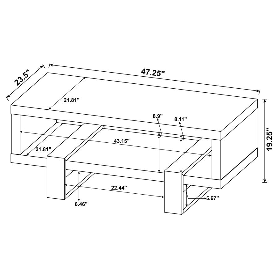 (image for) Dinard Engineered Wood Coffee Table Grey Driftwood