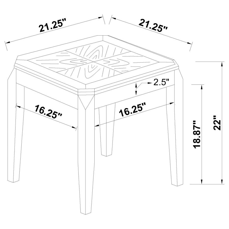 (image for) Baylor Square Wood Side End Table Walnut