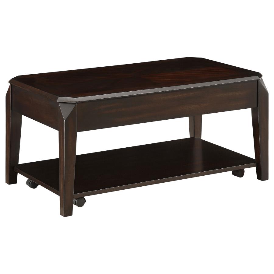 (image for) Baylor Rectangular Lift Top Coffee Table with Casters Walnut - Click Image to Close