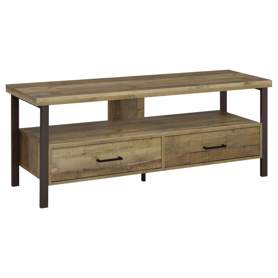 (image for) Ruston 2-drawer Engineered Wood 59" TV Stand Weathered Pine