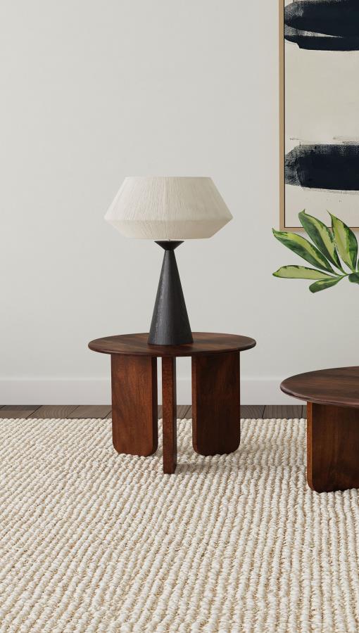 (image for) Dale Round Solid Mango Wood Side End Table Brown