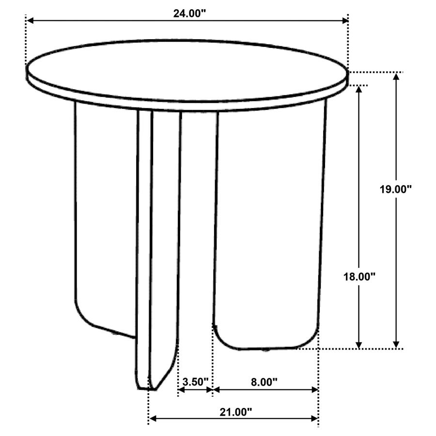 (image for) Dale Round Solid Mango Wood Side End Table Brown