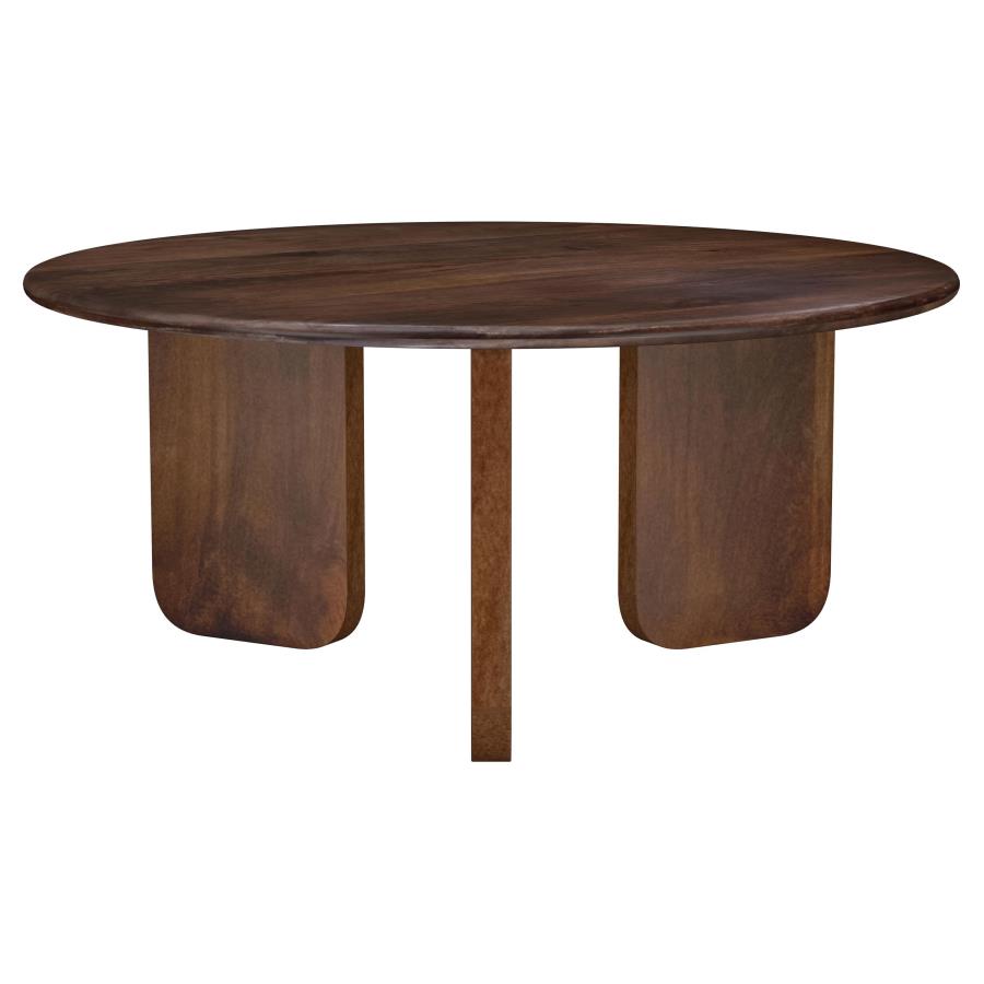 (image for) Dale Round Solid Mango Wood Coffee Table Brown