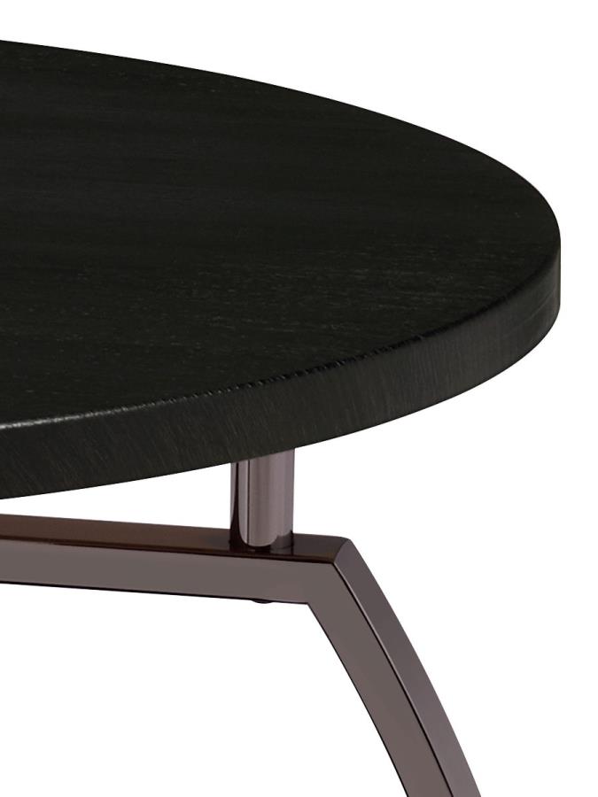 (image for) Dacre Round Engineered Wood Top Side End Table Dark Grey