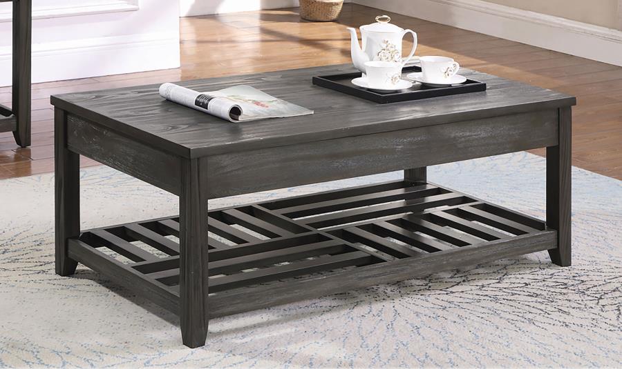 (image for) Cliffview Rectangular Wood Lift Top Coffee Table Grey