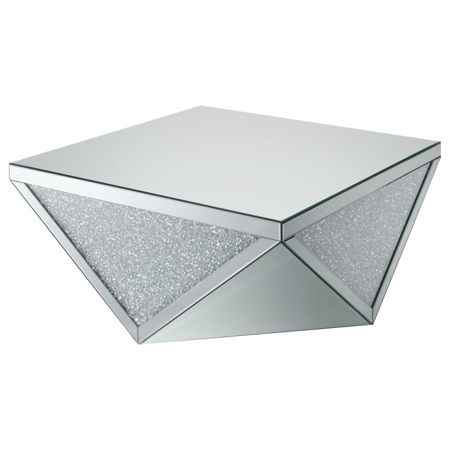 (image for) Amore Square Mirrored Acrylic Crystal Coffee Table Silver