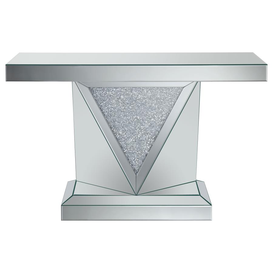 (image for) Amore Mirrored Acrylic Entryway Sofa Console Table Silver