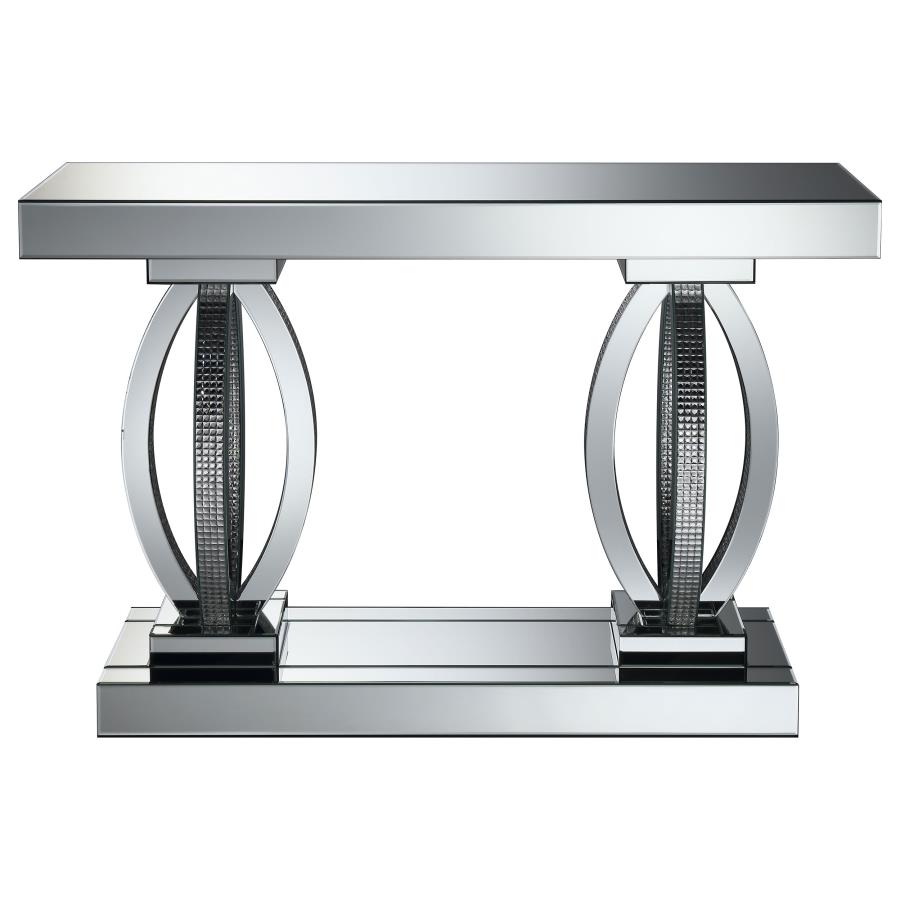 (image for) Amalia Mirrored Acrylic Entryway Sofa Console Table Silver