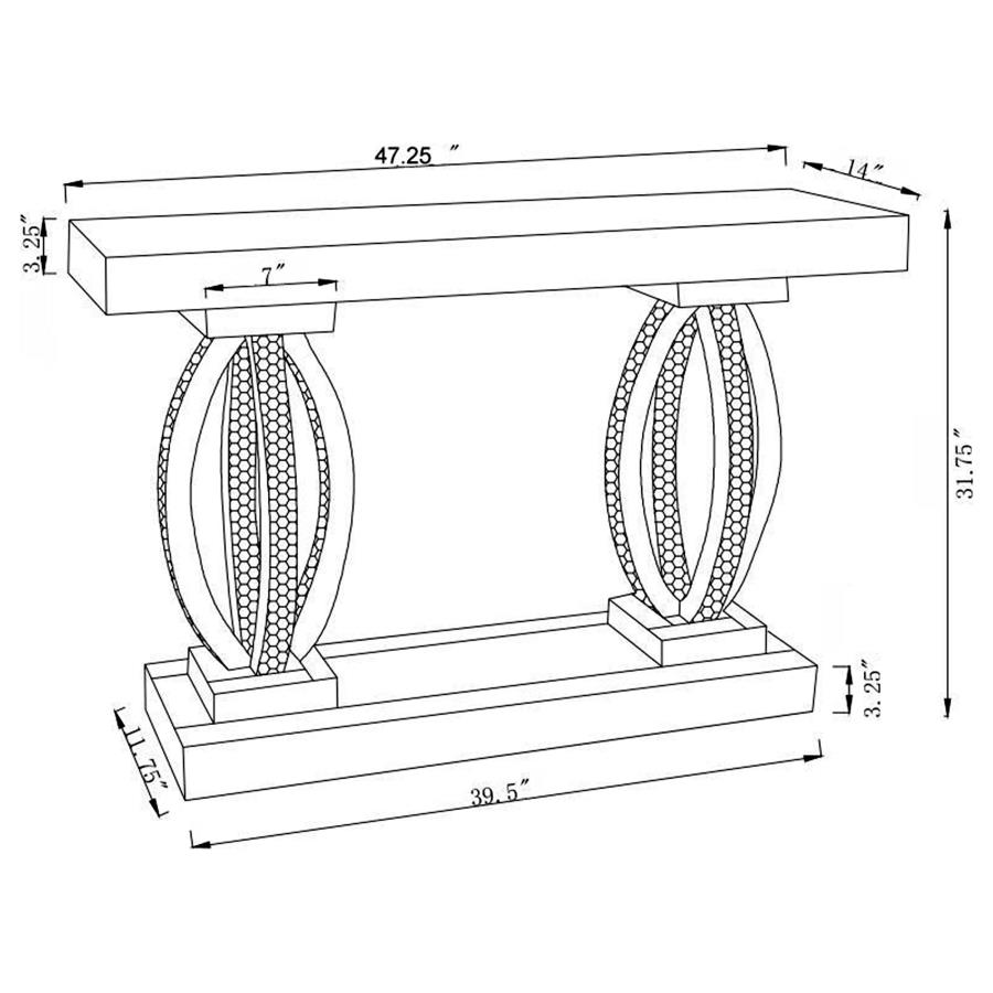 (image for) Amalia Mirrored Acrylic Entryway Sofa Console Table Silver