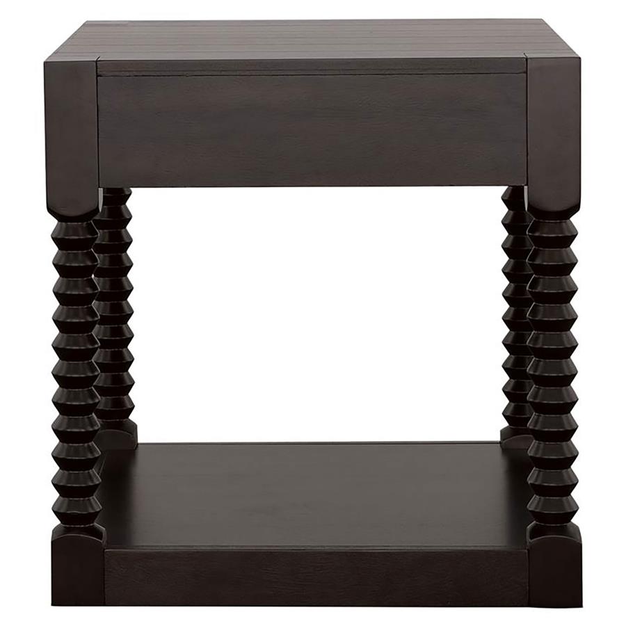 (image for) Meredith 1-drawer Rectangular Side End Table Coffee Bean