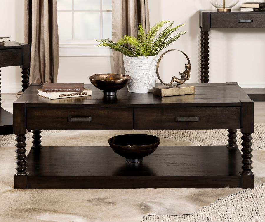 (image for) Meredith 2-drawer Rectangular Coffee Table Coffee Bean