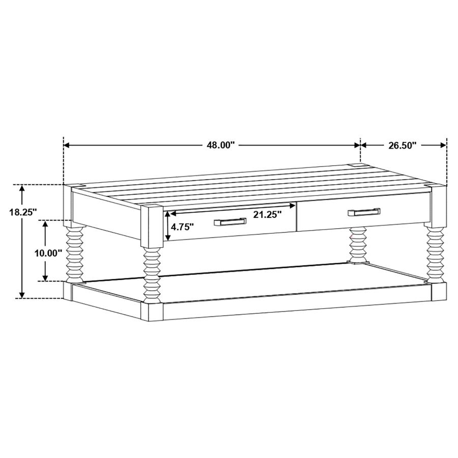 (image for) Meredith 2-drawer Rectangular Coffee Table Coffee Bean