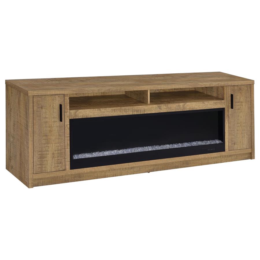 (image for) Eddy 79-inch 2-door TV Stand Fireplace Media Console Mango