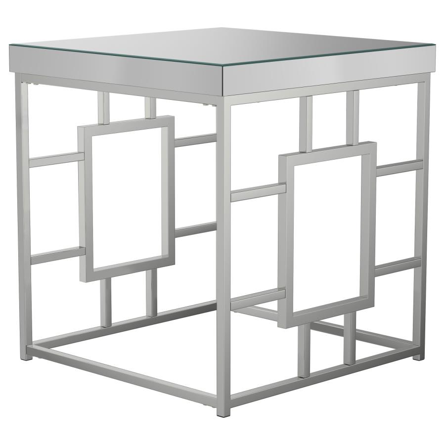 (image for) Dafina Square Mirrored Top Side End Table Chrome - Click Image to Close