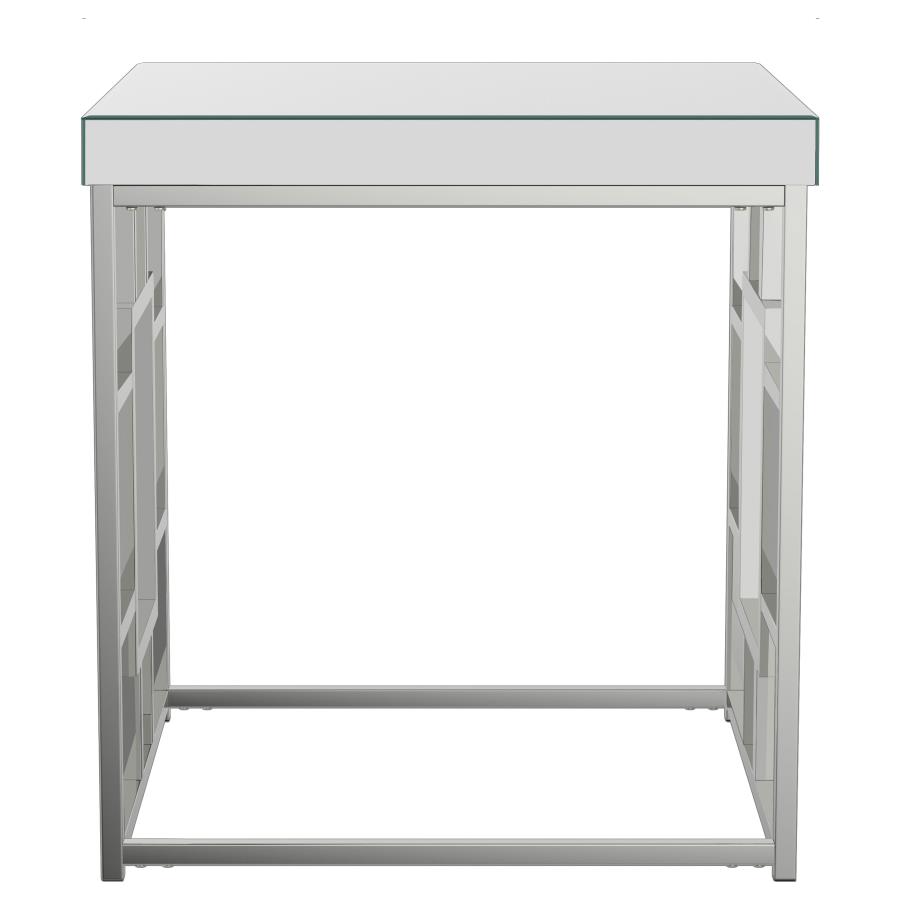 (image for) Dafina Square Mirrored Top Side End Table Chrome