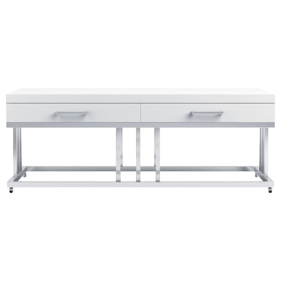 (image for) Dalya 2-drawer Rectangular Coffee Table White High Gloss