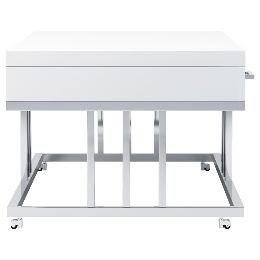 (image for) Dalya 2-drawer Rectangular Coffee Table White High Gloss