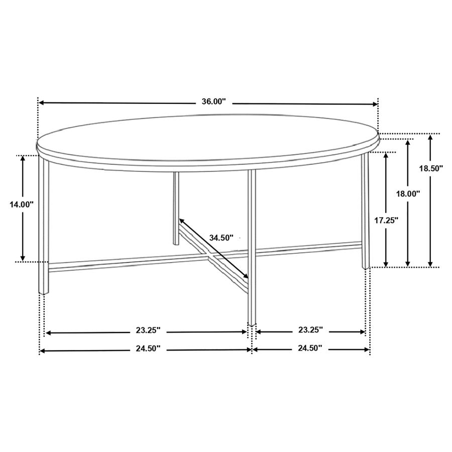 (image for) Ellison Round Marble Top Coffee Table White and Gold