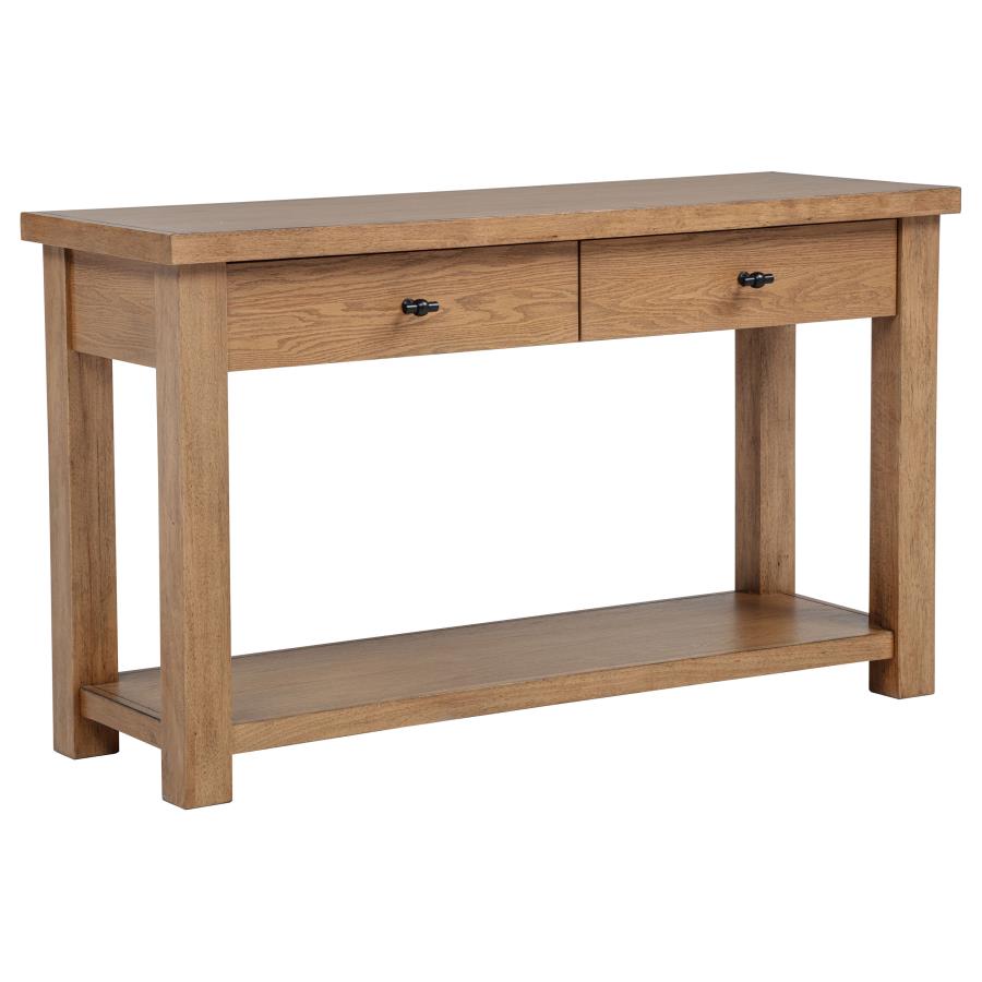 (image for) Beasley 2-Drawer Wood Console Table Golden Oak