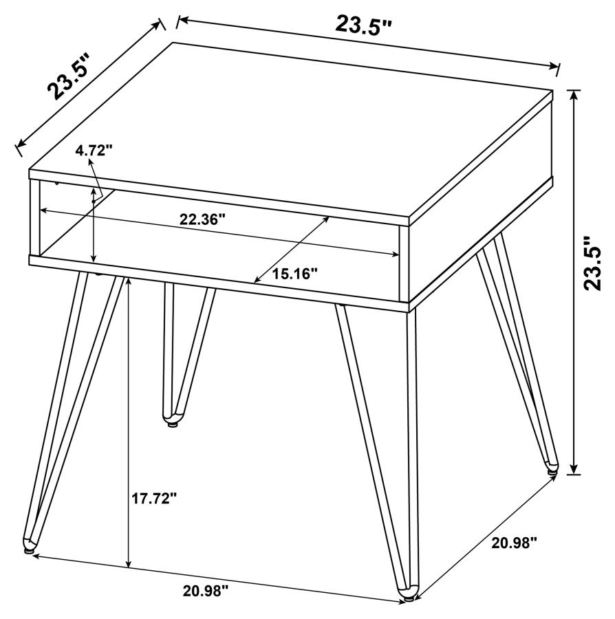 (image for) Fanning Engineered Wood Side End Table Golden Oak