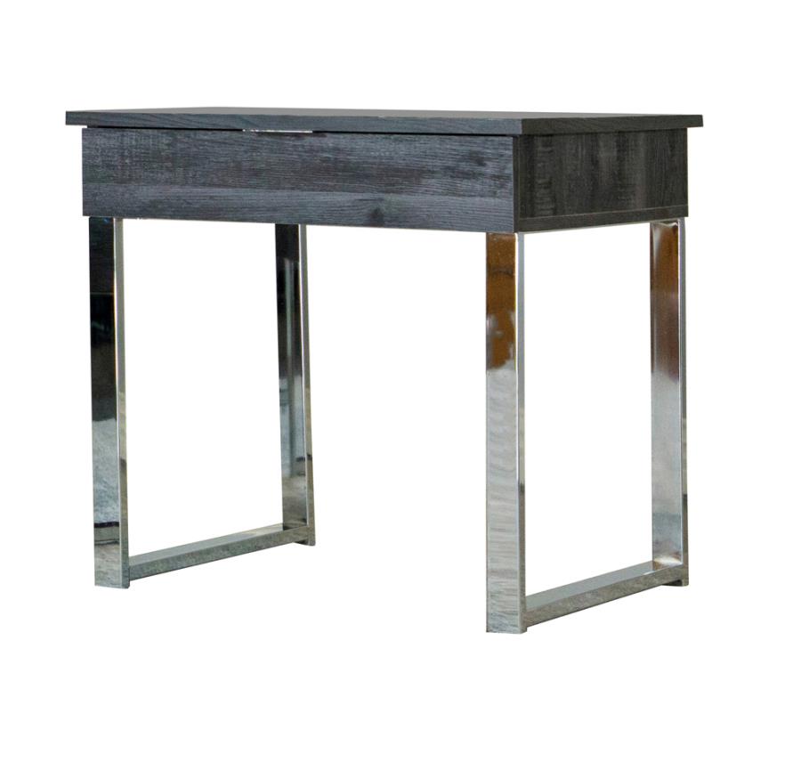 (image for) Aldine Square 1-drawer Side End Table Dark Charcoal - Click Image to Close