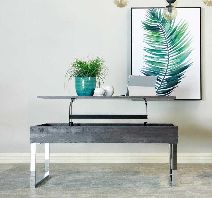 (image for) Aldine Rectangular Lift Top Coffee Table Dark Charcoal