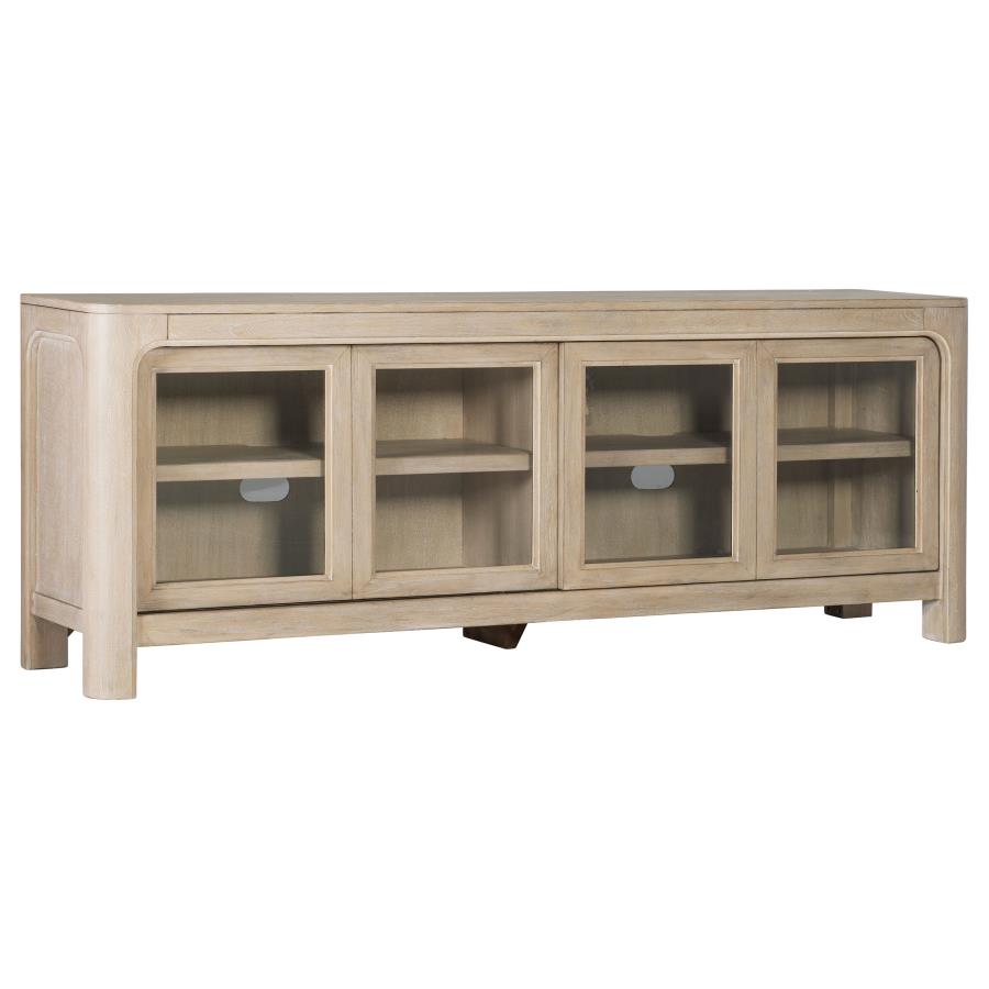 (image for) Solano 71-inch 2-door TV Stand Media Console Weathered Mango