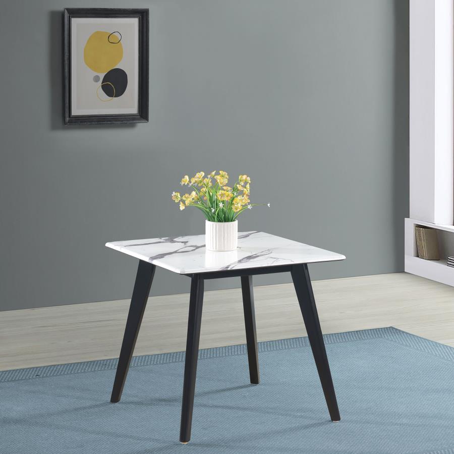 (image for) Bayhill Square Faux Marble Top End Table Black and White