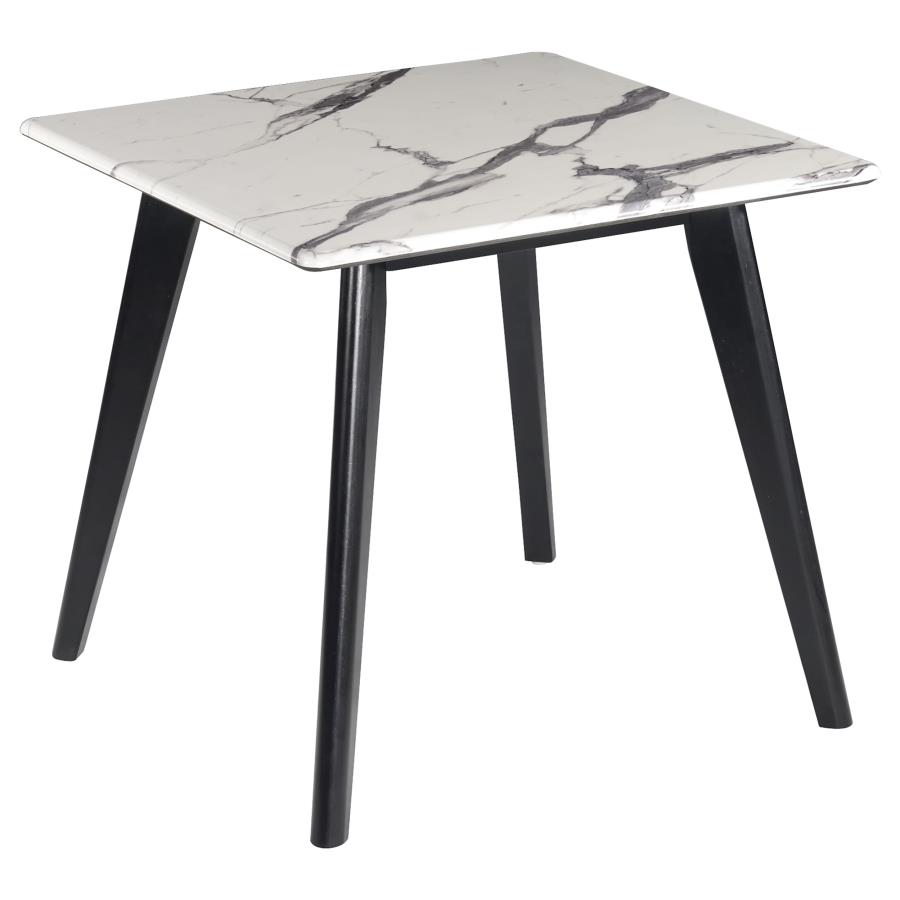 (image for) Bayhill Square Faux Marble Top End Table Black and White