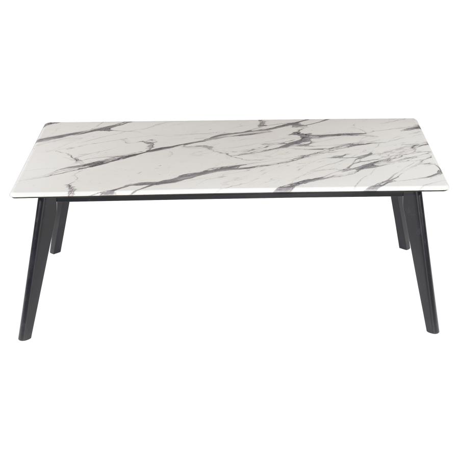 (image for) Bayhill Rectangle Faux Marble Top Coffee Table Black and White