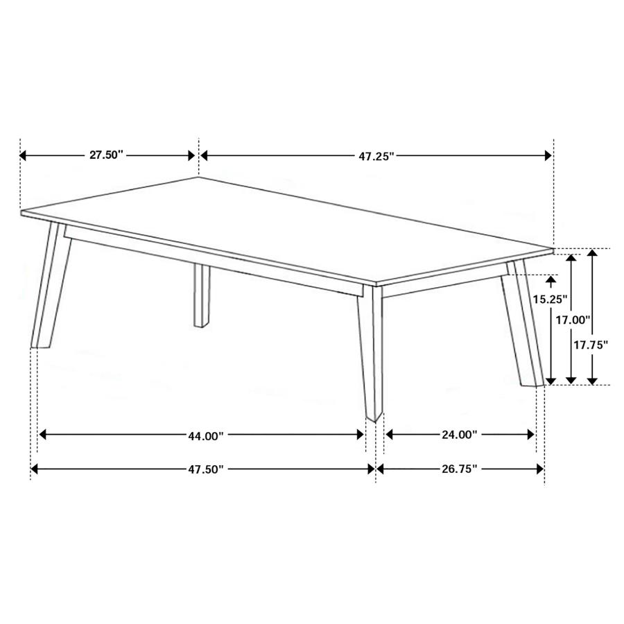 (image for) Bayhill Rectangle Faux Marble Top Coffee Table Black and White