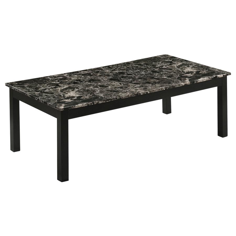 (image for) Bates 3-piece Faux Marble Top Coffee Table Set Black