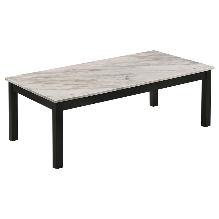 (image for) Bates 3-piece Faux Marble Top Coffee Table Set White