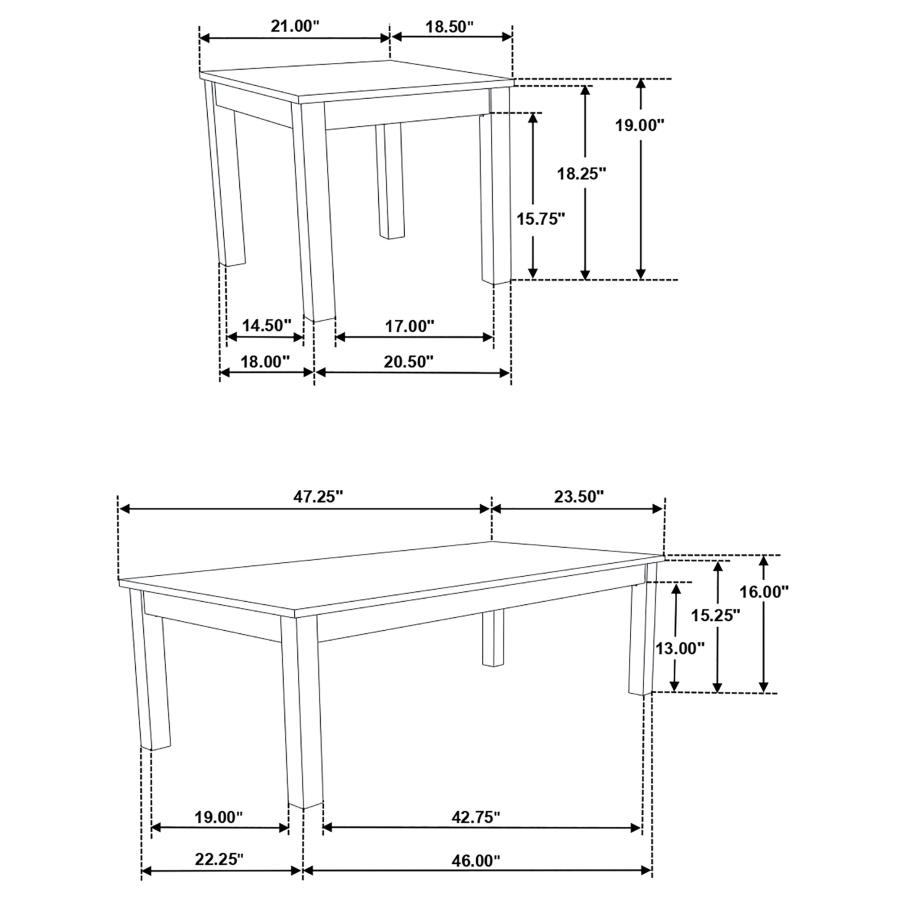 (image for) Bates 3-piece Faux Marble Top Coffee Table Set White