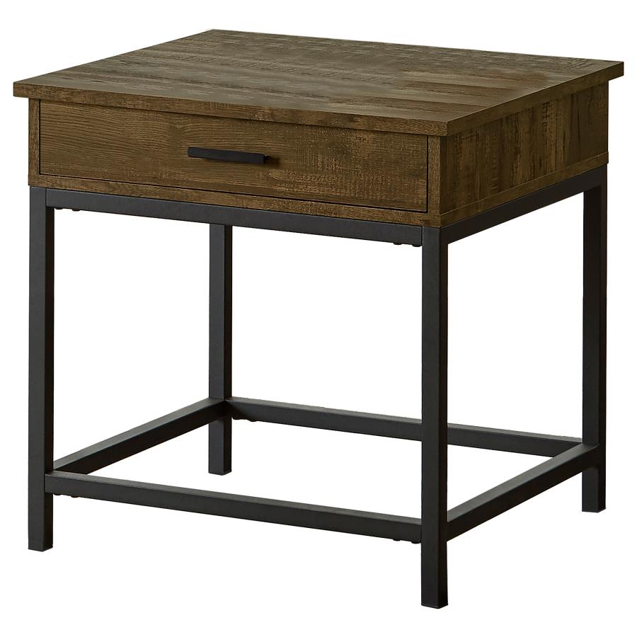 (image for) Byers 1-drawer Square Engineered Wood End Table Brown Oak