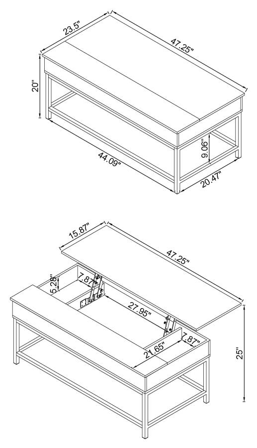 (image for) Byers Engineered Wood Lift Top Coffee Table Brown Oak