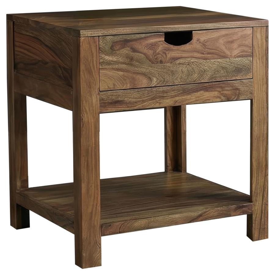 (image for) Esther 1-drawer Solid Wood Side End Table Natural Sheesham